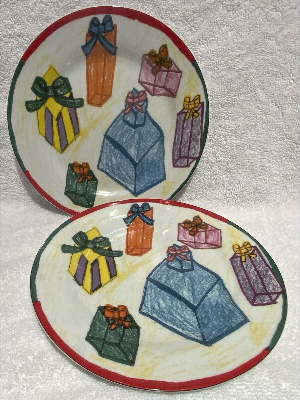 Christmas Village ‘Kids Collection’ 7.5”D Holiday Plate Set Of Two